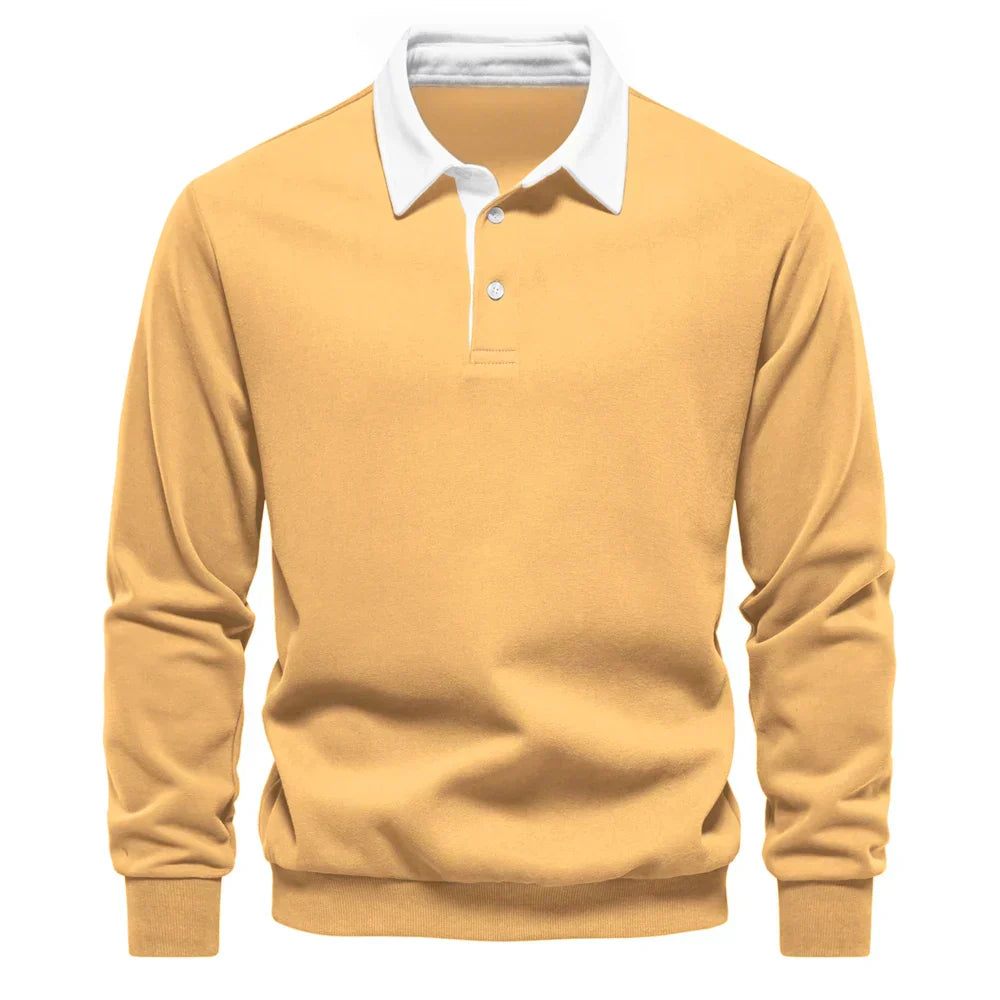 Suéter Polo Peeter Signature con Contraste Clásico