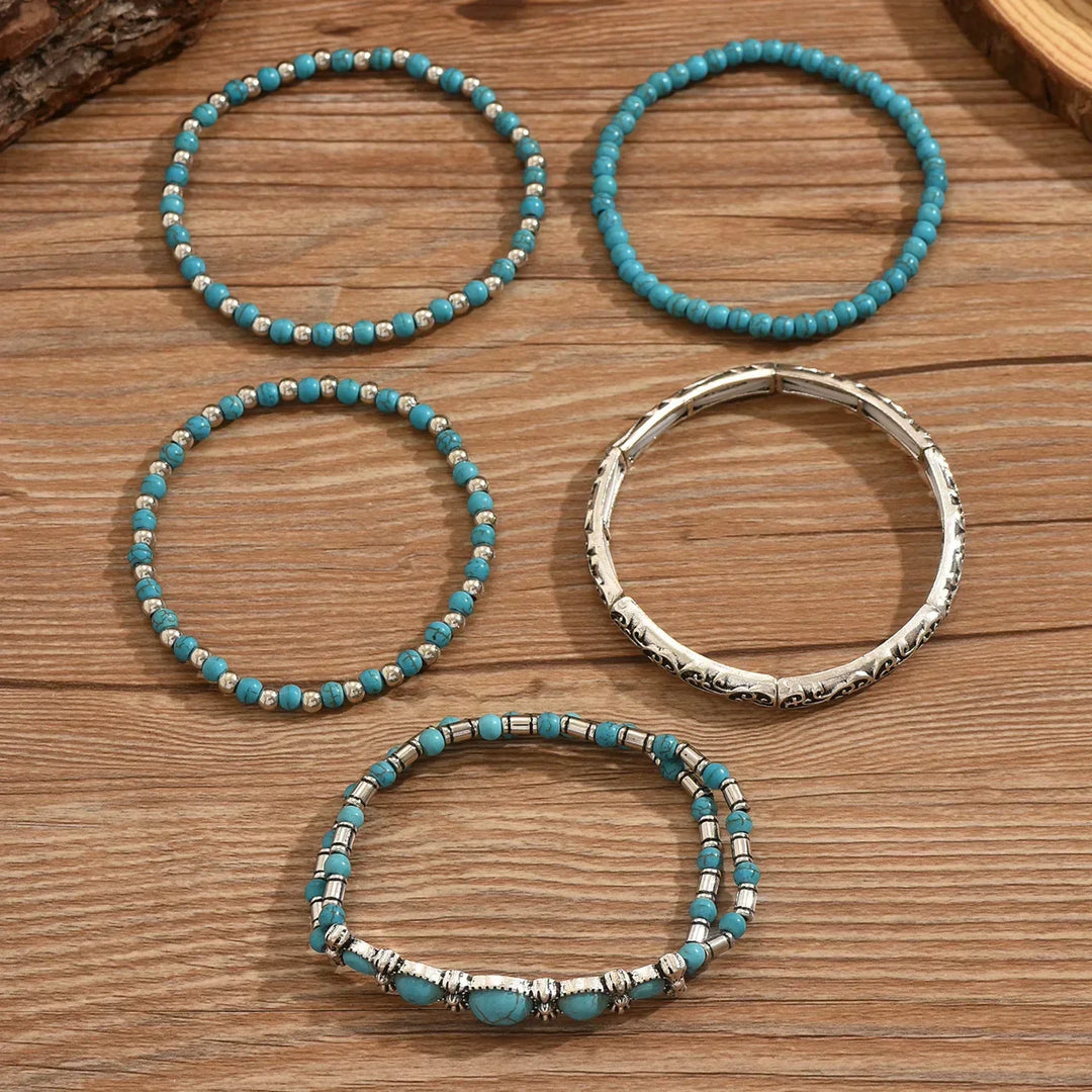 Sahara™ – Set de Pulseras Boho Turquesa