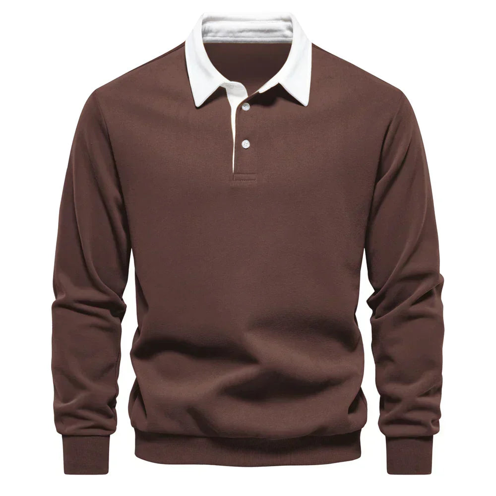 Suéter Polo Peeter Signature con Contraste Clásico