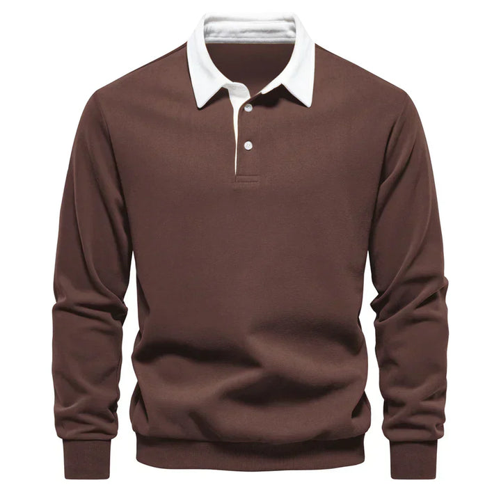 Suéter Polo Peeter Signature con Contraste Clásico