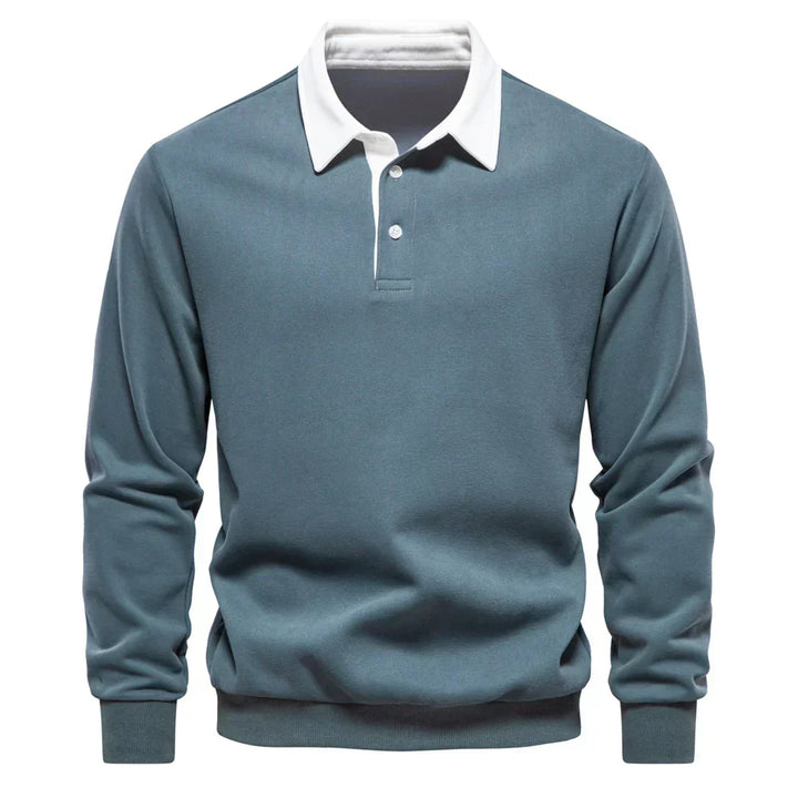 Suéter Polo Peeter Signature con Contraste Clásico