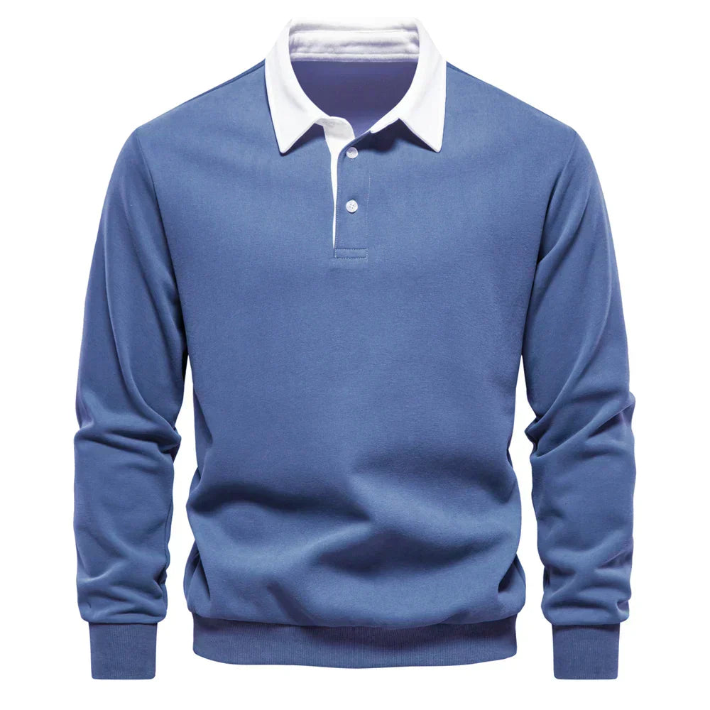 Suéter Polo Peeter Signature con Contraste Clásico