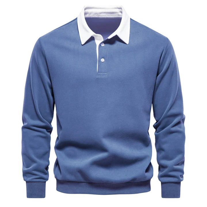 Suéter Polo Peeter Signature con Contraste Clásico