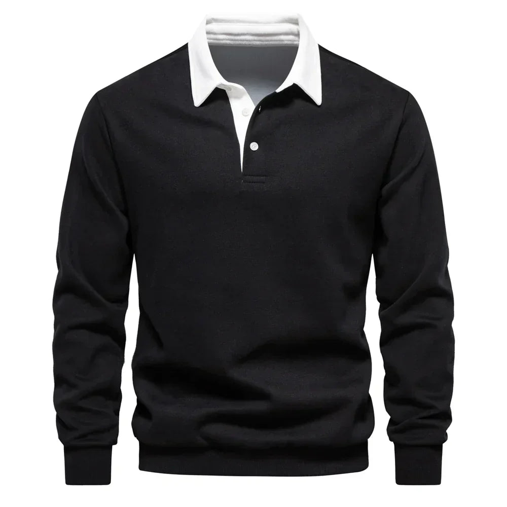 Suéter Polo Peeter Signature con Contraste Clásico