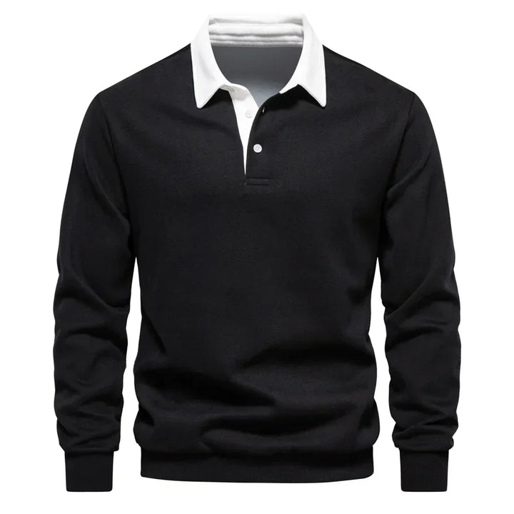 Suéter Polo Peeter Signature con Contraste Clásico