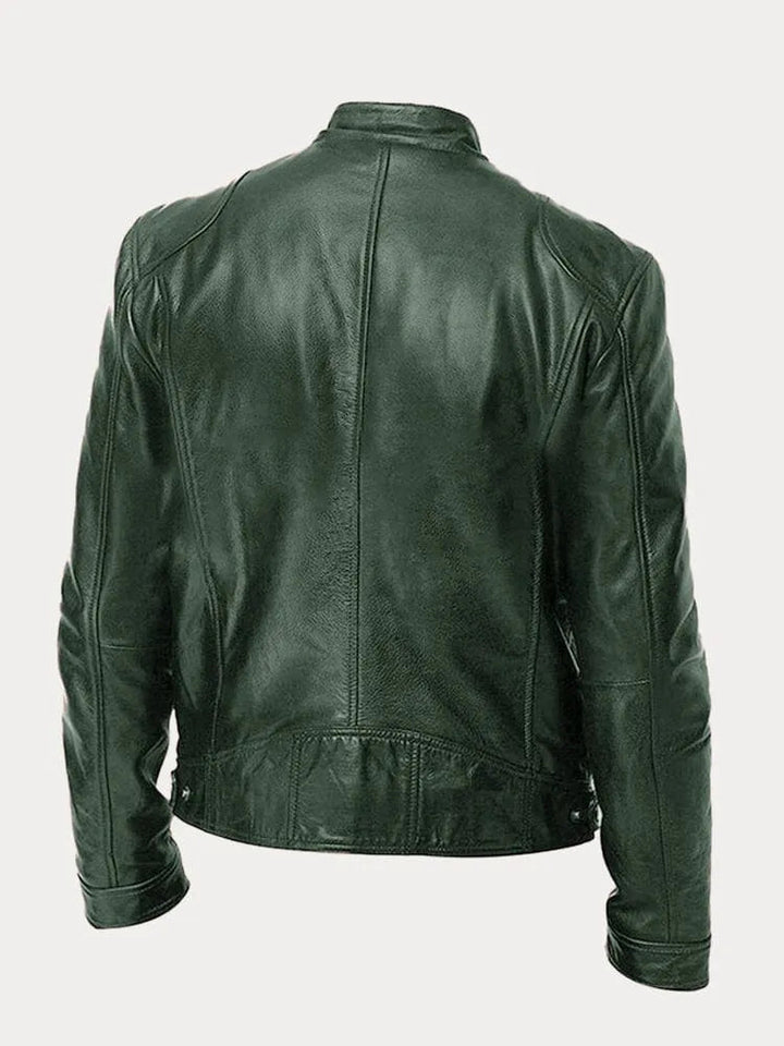Chaqueta de Cuero Rasmus Signature con Silueta Masculina Atemporal