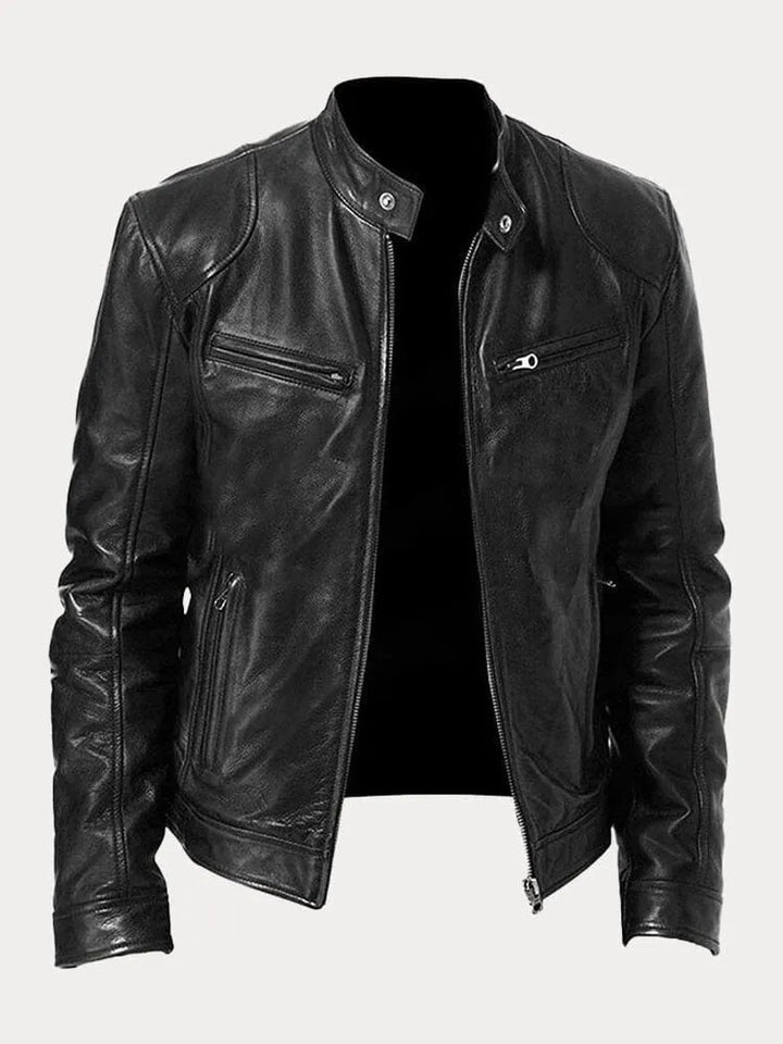 Chaqueta de Cuero Rasmus Signature con Silueta Masculina Atemporal