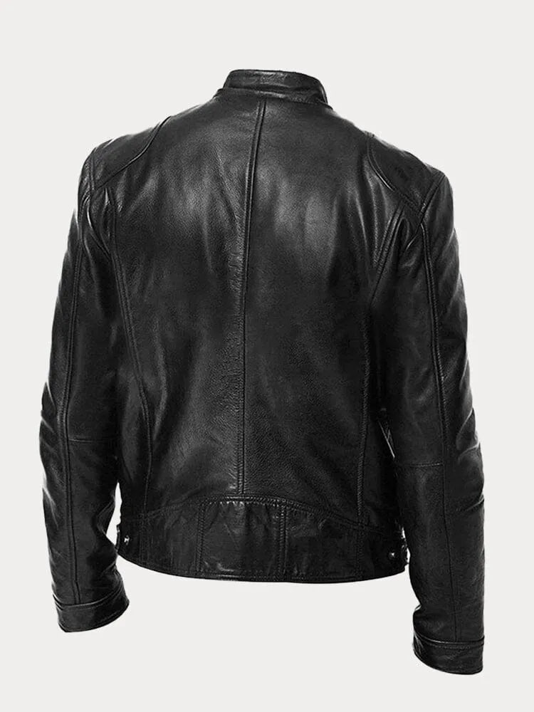 Chaqueta de Cuero Rasmus Signature con Silueta Masculina Atemporal
