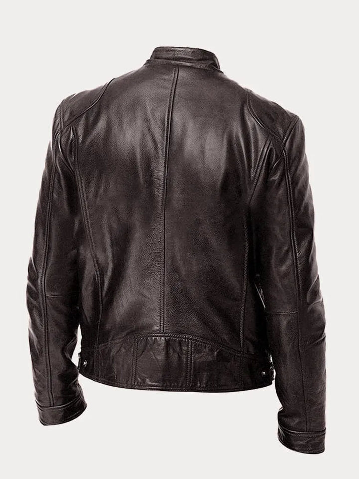 Chaqueta de Cuero Rasmus Signature con Silueta Masculina Atemporal
