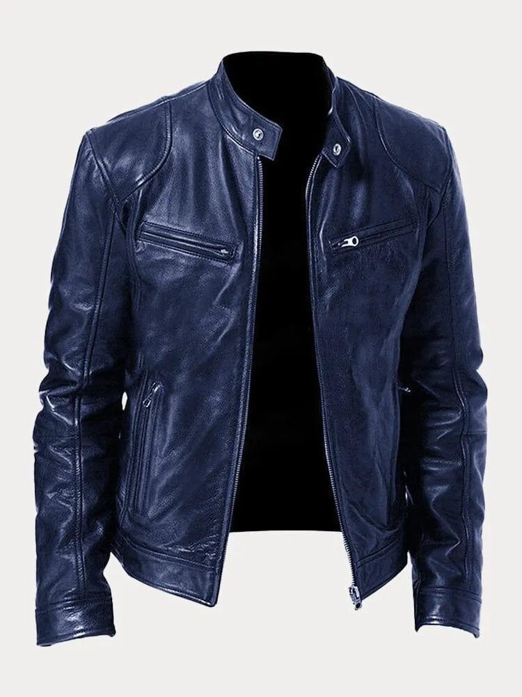 Chaqueta de Cuero Rasmus Signature con Silueta Masculina Atemporal