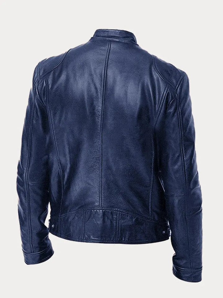 Chaqueta de Cuero Rasmus Signature con Silueta Masculina Atemporal