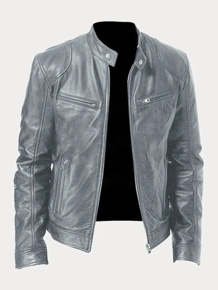 Chaqueta de Cuero Rasmus Signature con Silueta Masculina Atemporal