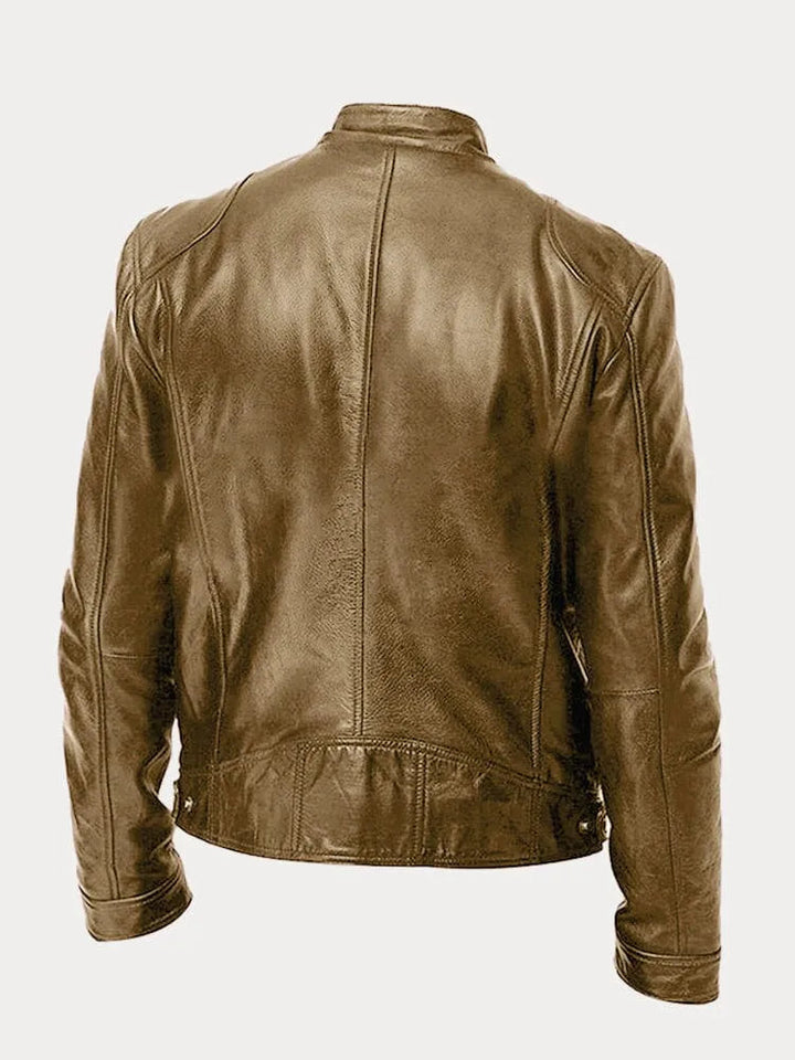 Chaqueta de Cuero Rasmus Signature con Silueta Masculina Atemporal