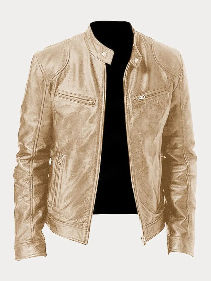 Chaqueta de Cuero Rasmus Signature con Silueta Masculina Atemporal