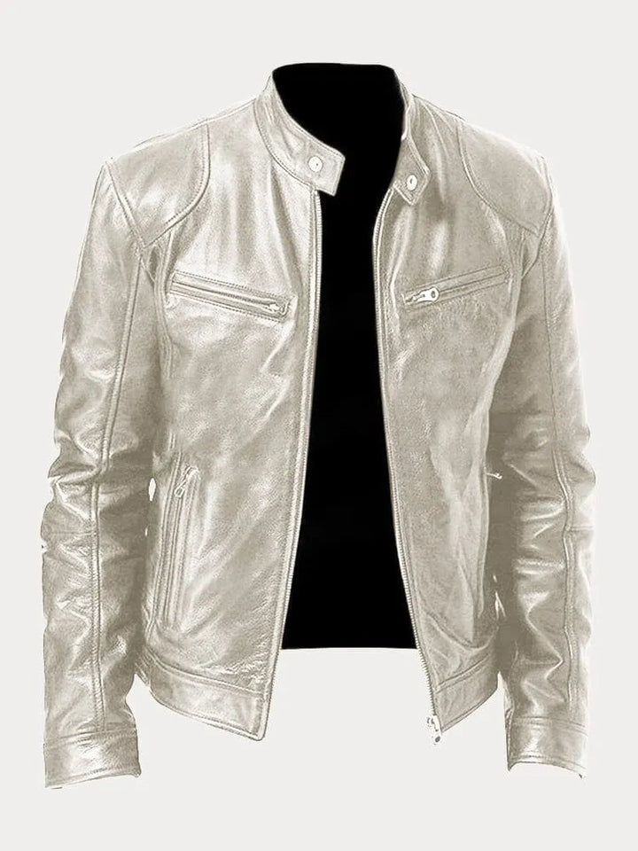 Chaqueta de Cuero Rasmus Signature con Silueta Masculina Atemporal