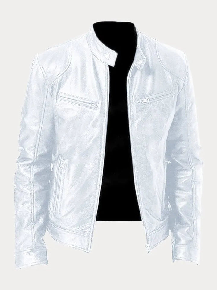 Chaqueta de Cuero Rasmus Signature con Silueta Masculina Atemporal