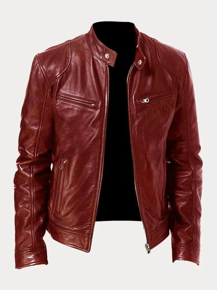 Chaqueta de Cuero Rasmus Signature con Silueta Masculina Atemporal
