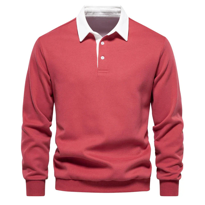 Suéter Polo Peeter Signature con Contraste Clásico