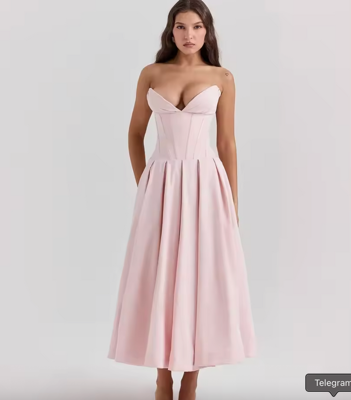 Vestido Largo Estampado Elegante de Cintura Alta