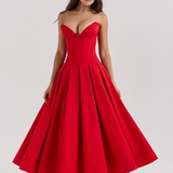 Vestido Largo Estampado Elegante de Cintura Alta