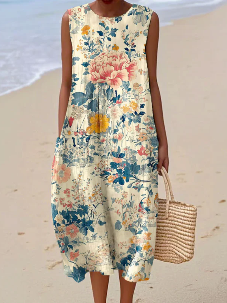 Katrina - Vestido de Verano con Diseño Floral Retro