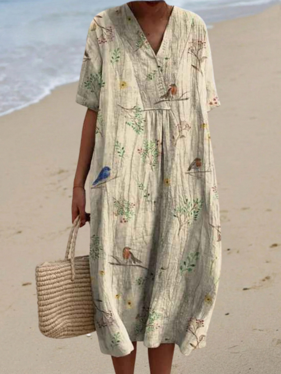 Lina | Vestido Vintage con Estampado Floral