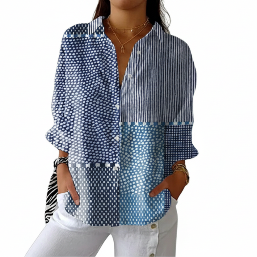 Olivia | Blusa Patchwork Oceánica