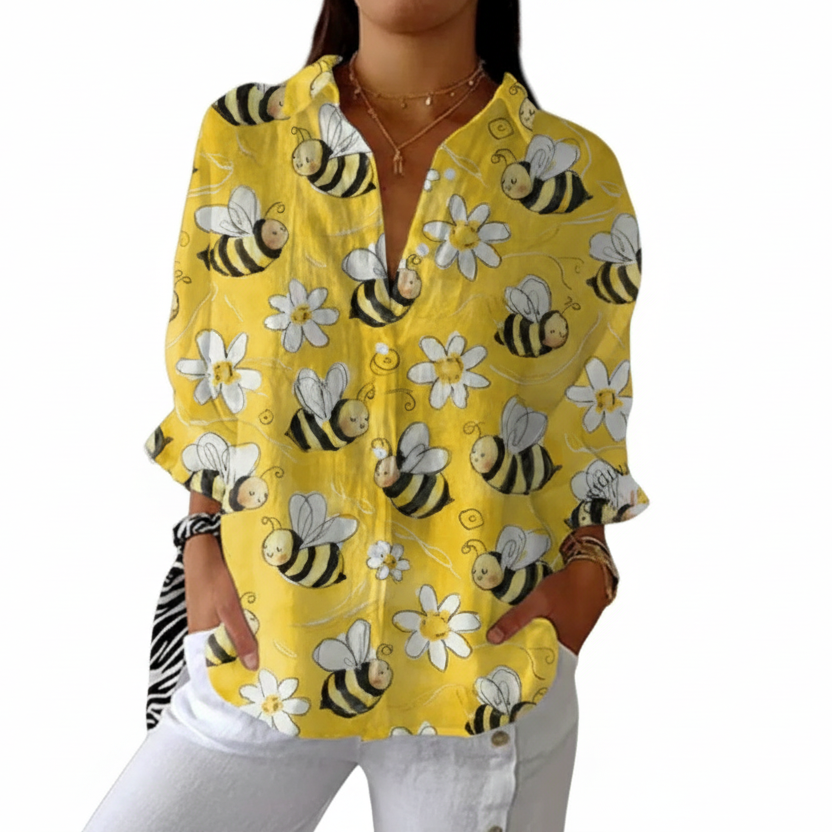 Elena | Blusa Floral de Abeja