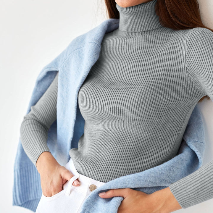 MAEVA™ - Textured Turtleneck Knit Sweater