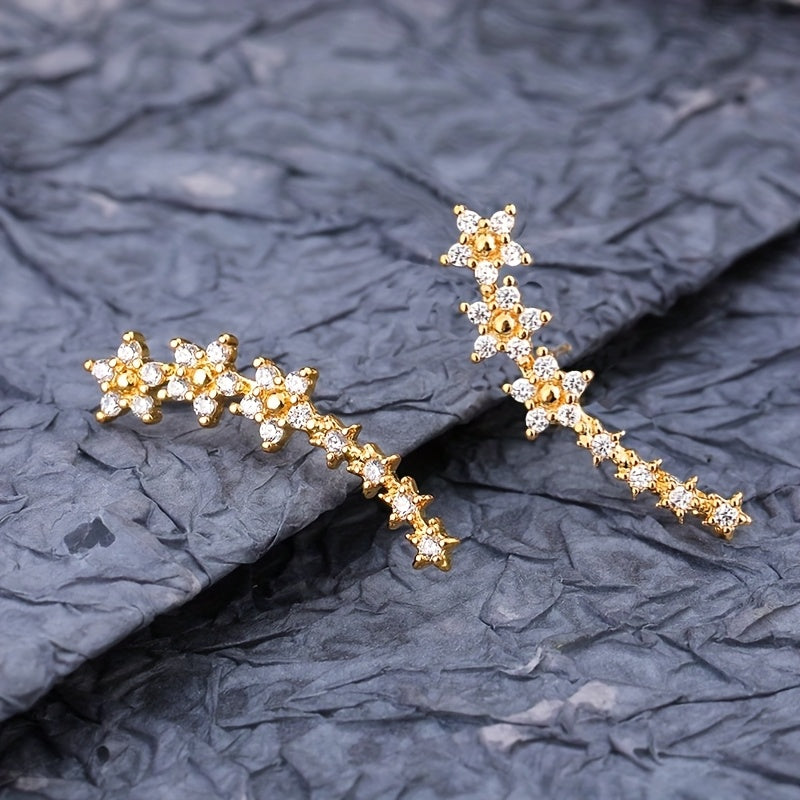 Valeria™ – Pendientes Trepadores de Brillo Floral