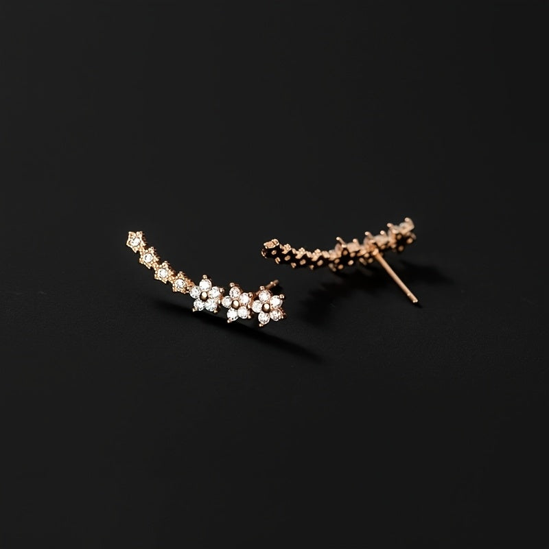 Valeria™ – Pendientes Trepadores de Brillo Floral