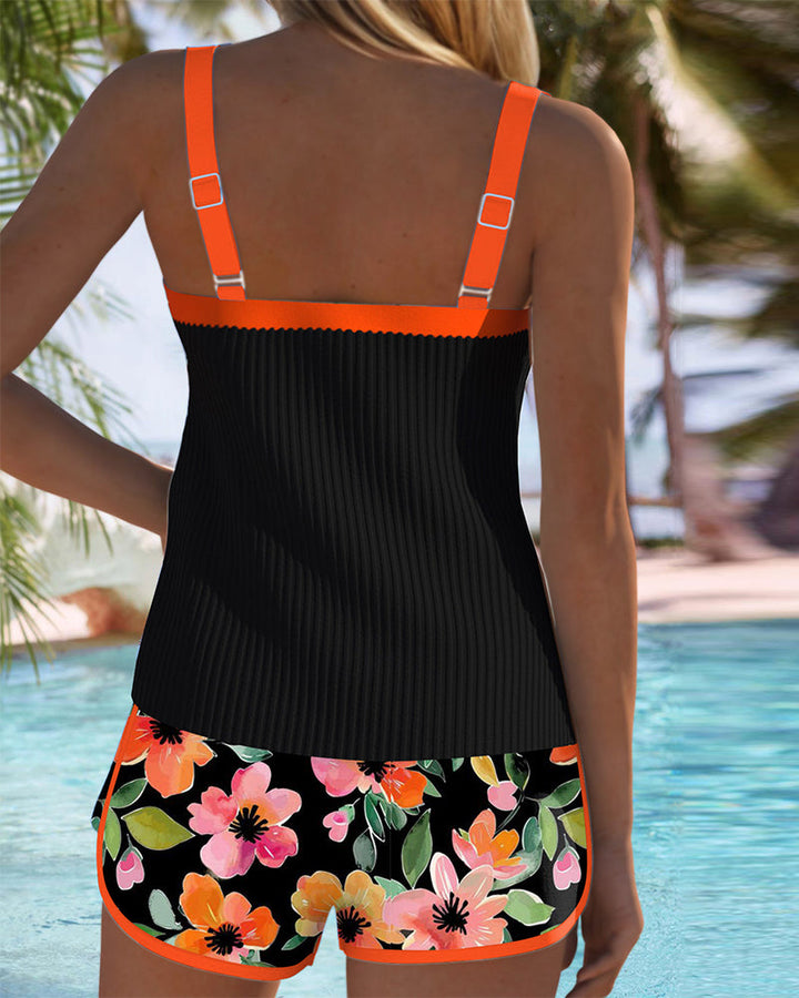 Tankini con short tropical para mujer