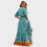 Vestido Madalena™ Maxi Boho Fluido con Abertura Alta