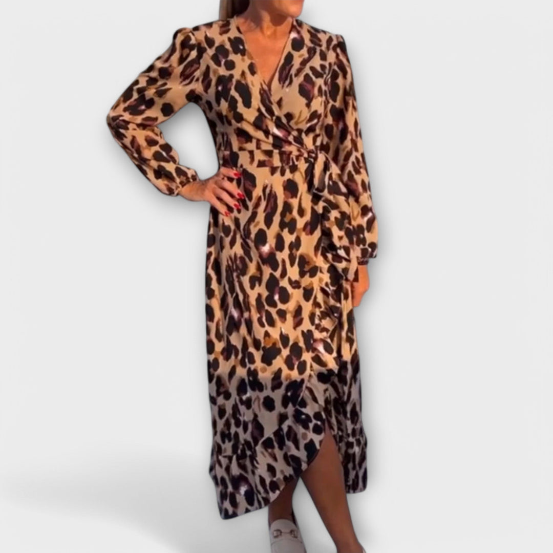 Vestido Emilia™ Estampado Leopardo con Cintura Ajustable