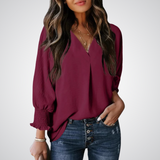 LEILA™ | Blusa tipo túnica con escote en V que favorece