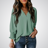 LEILA™ | Blusa tipo túnica con escote en V que favorece