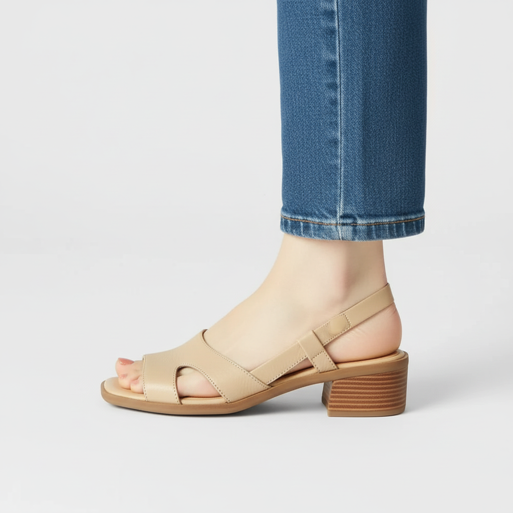 Sandalia de tacón slingback para mujer