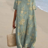 Vestido Vintage Floral Flowy Casual para Mujeres