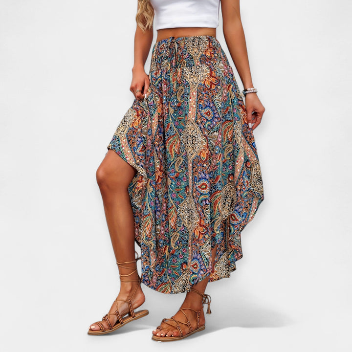 Falda midi Lilleline de cintura alta