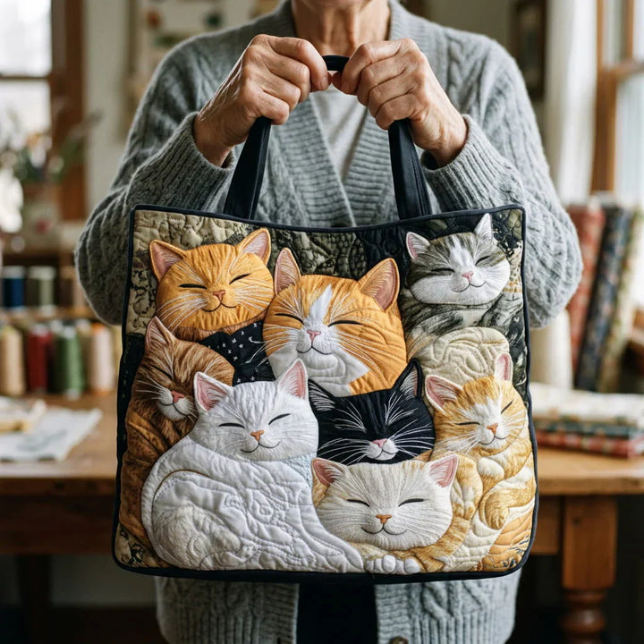 Bolso Artisanal Acolchado - Gatitos Dormidos