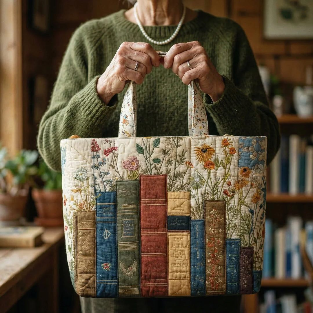 Bolsa Artisanal Acolchada - Libros y Flores