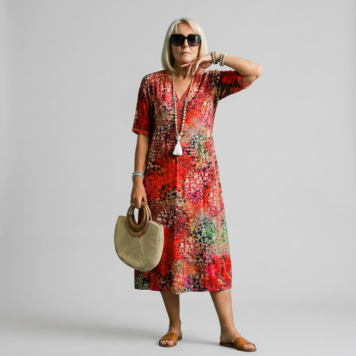 Veronica™ Vestido Midi Vibrante