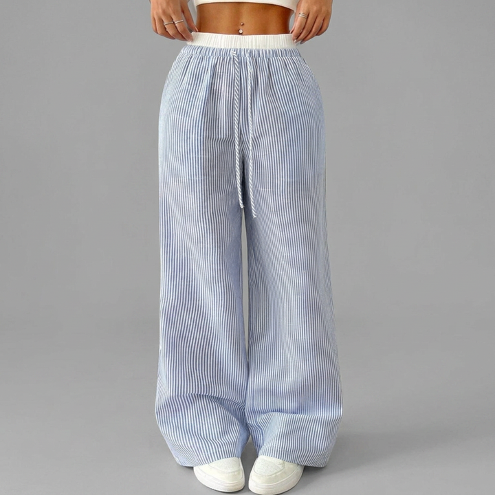 Pantalones anchos de rayas