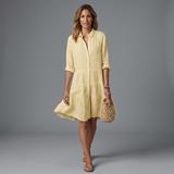 Liora™ Vestido Camisero Rayas Verano