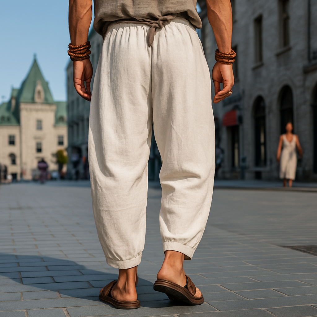 Men's Loose-Fit Bohemian Print Trousers - Style MTA0412G6X