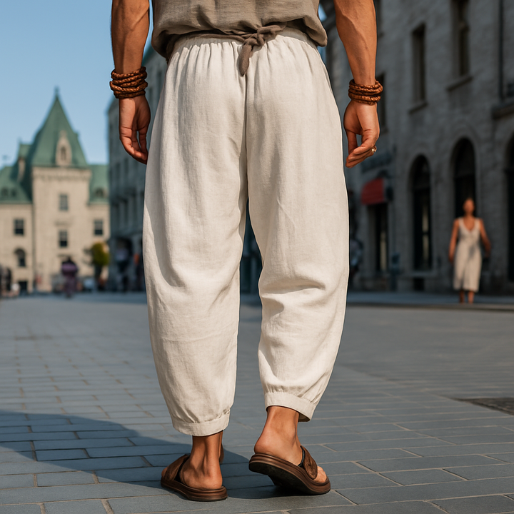 Men's Loose-Fit Bohemian Print Trousers - Style MTA0412G6X