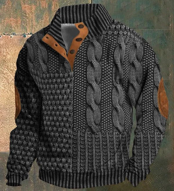 Oskar Signature Men's Knitted Sweater with Bold Design