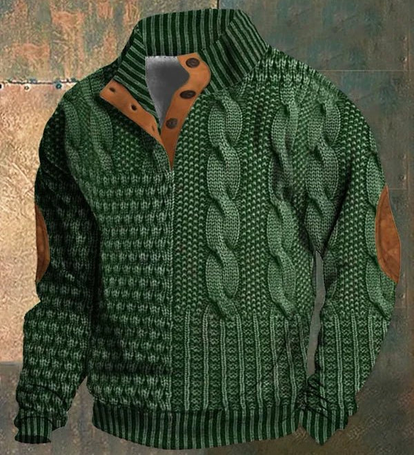 Oskar Signature Men's Knitted Sweater with Bold Design