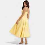 Vestido Midi Elegante de Tul con Bolsillos Ocultos