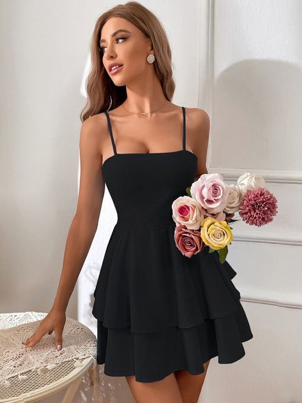 Vestido Alice™ Mini Espalda Abierta con Volantes